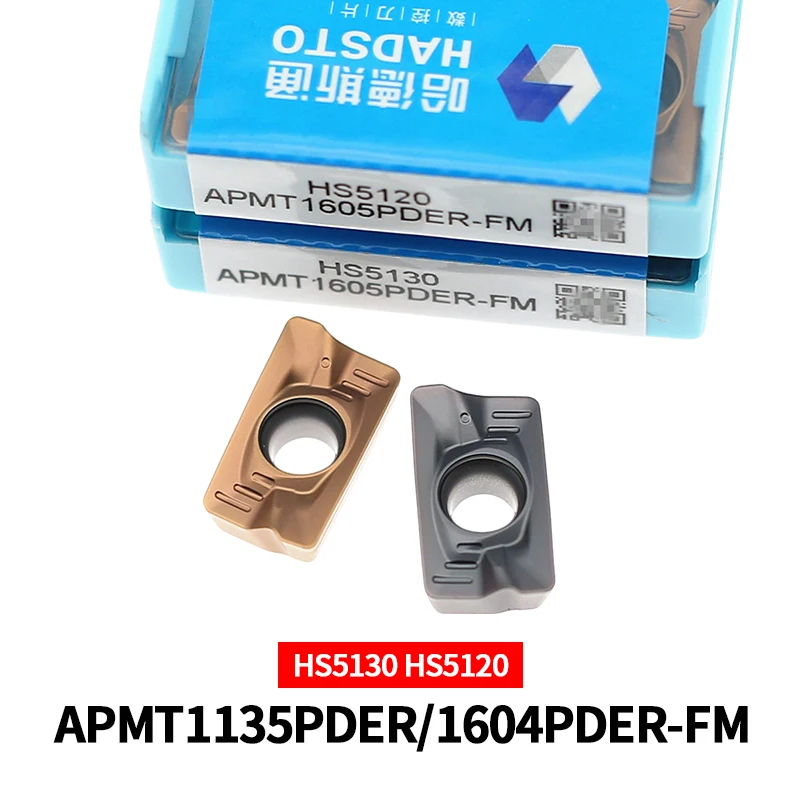 

10 шт. оригинальные твердосплавные вставки HADSTO APMT1135PDER-FM APMT1604PDER-FM HS5130 HS5120 фрезерные лезвия для нержавеющей стали и стали