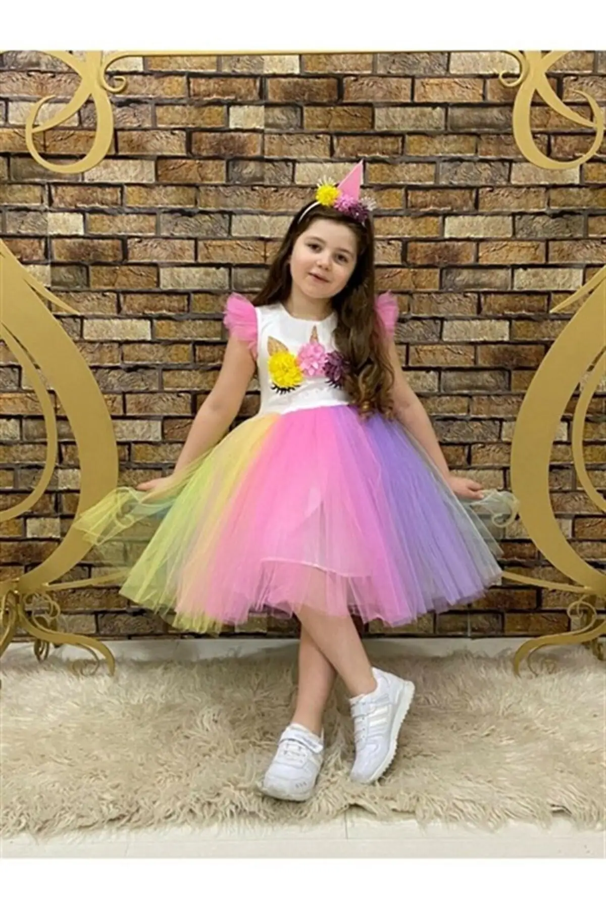 

Вечернее платье с единорогом для девочек на день рождения и свадьбу, платье-футляр Elbiise, одежда