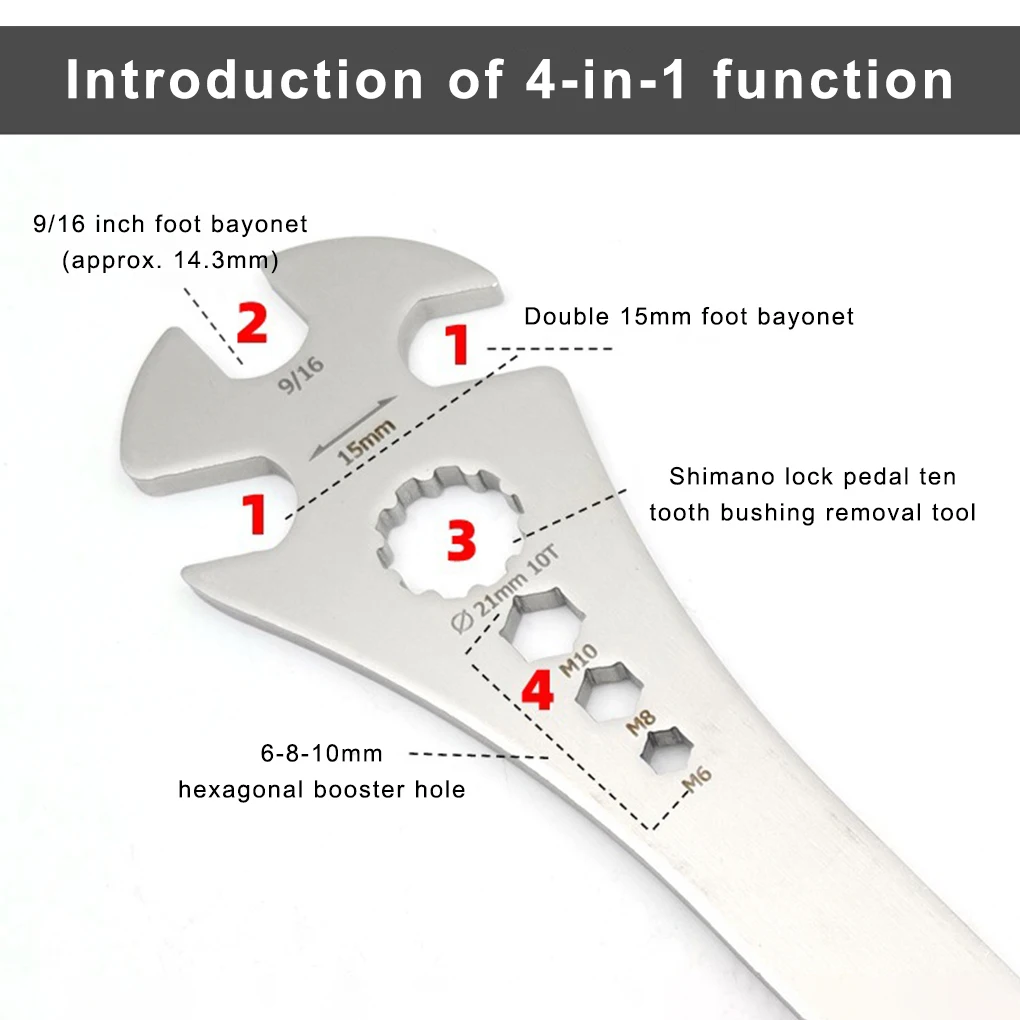 

Велосипедный Педальный гаечный ключ 4 в 1