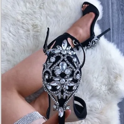 

Women Sexy Sandals High Heels Snakeskin Ladies Fashion Shoes Summer Pumps Buckle Strap PU Square Toe Woman Stiletto