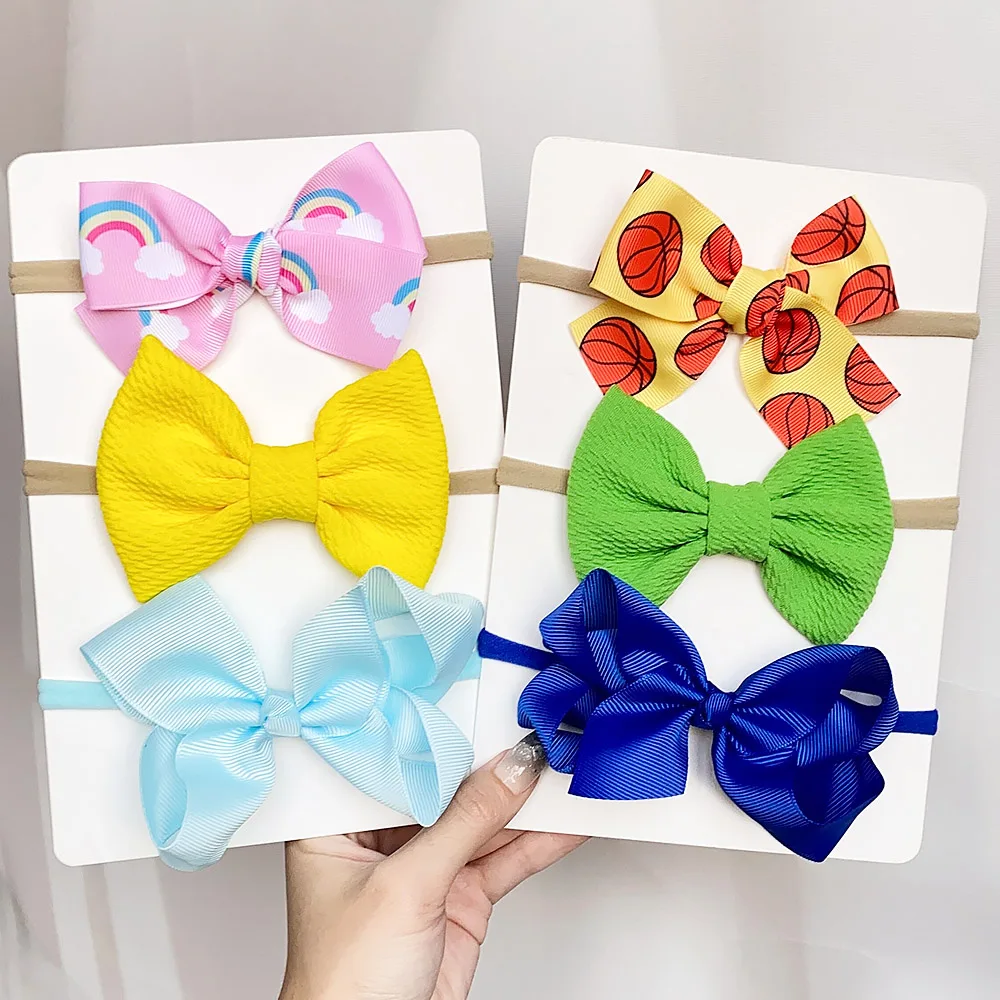 

3 шт./компл. детские повязки на голову с принтом в виде бабочек для девочек однотонная лента эластичная повязка для волос Детские аксессуары ...