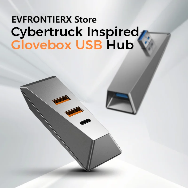 Фото Док-станция для Tesla Model 3/Y/3 Highland/Y Juniper 21+ Glovebox USB-концентратор, 4 порта расширения USB 3.0, передача данных и зарядка №1