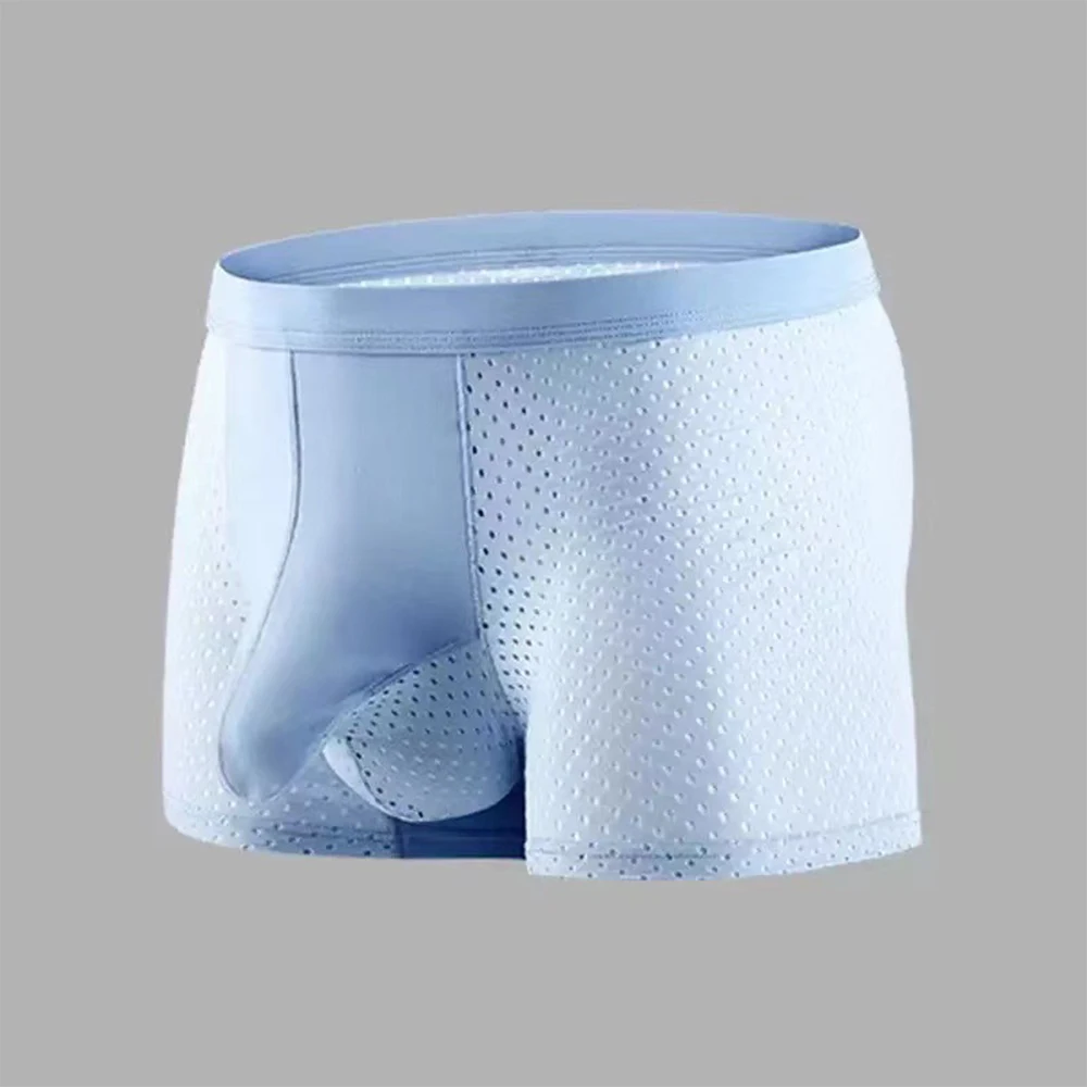 

Nylon Mesh Breathable Underwear Men Sexy Soft Panties Solid Boxer Briefs Elephant Nose Underpants Funny Peni Sheath Lingerie A50