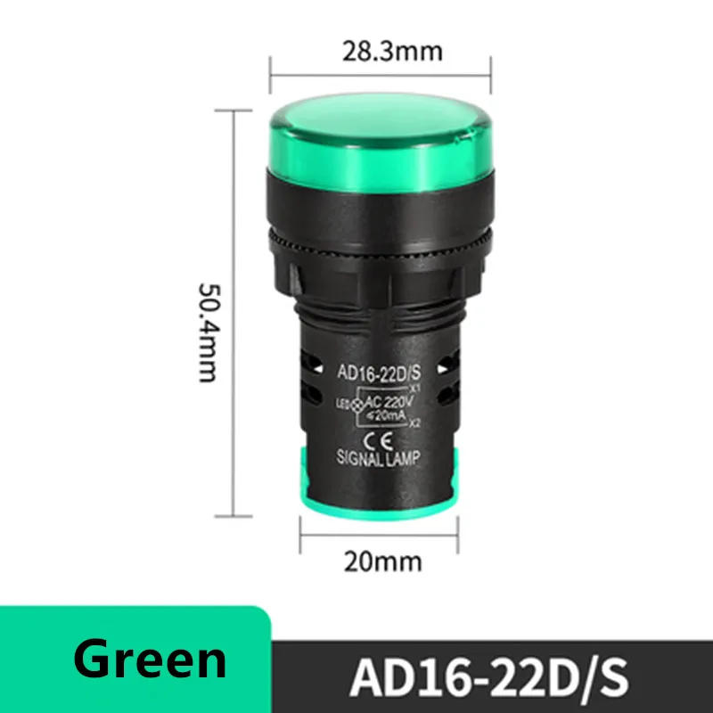 

10PCS ACDC6V ACDC12V ACDC24V ACDC36V ACDC48V ACDC110V 22mm Green LED Power Indicator Signal Light