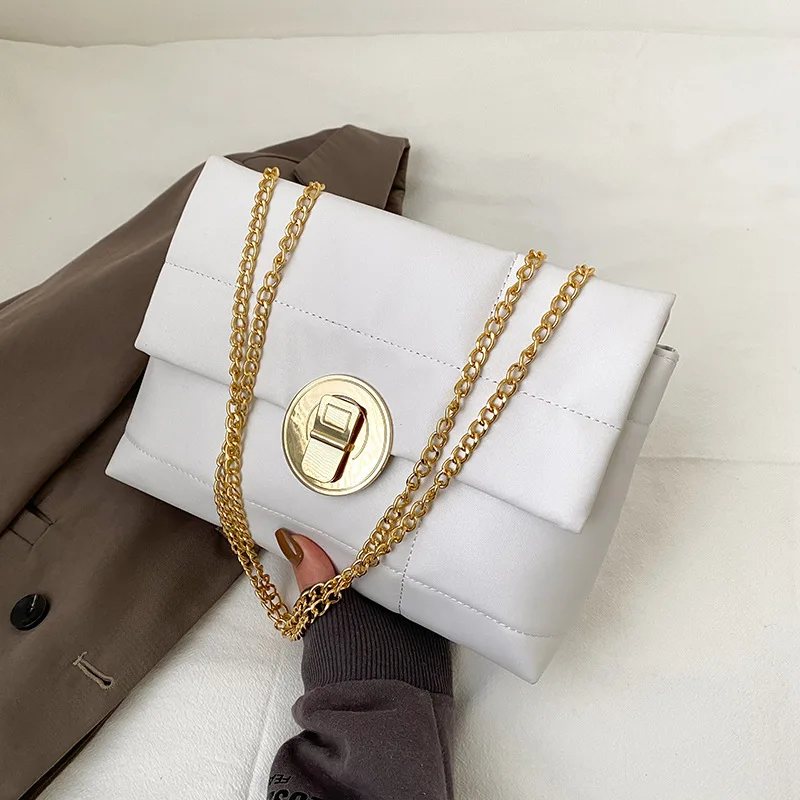 

Casual Pu Leather Women Shoulder Bag Designer Ladies Handbag Chain Strap Crossbody Bags Fashion Women Bag With Lock