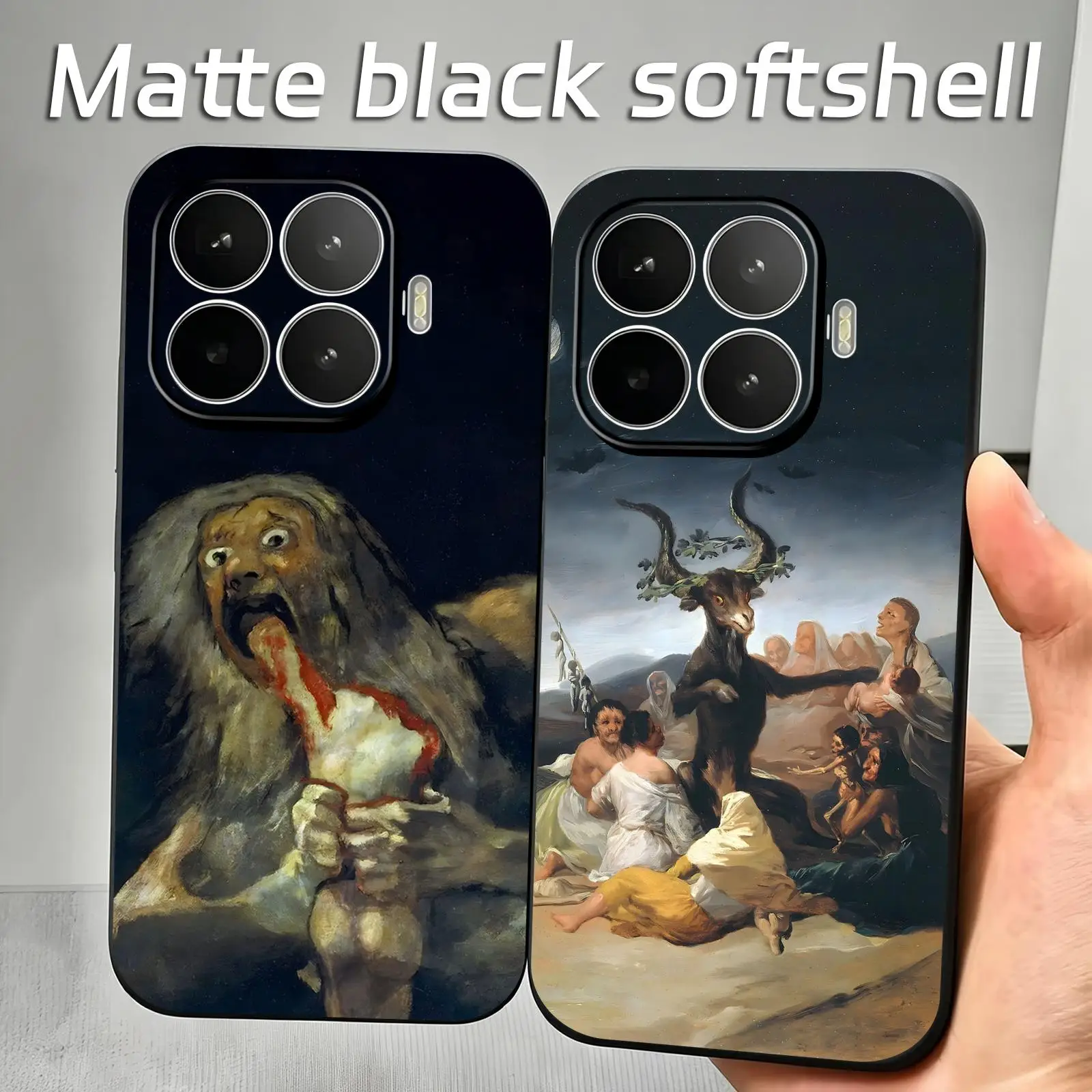 Фото Чехол для телефона Xiaomi 17 15 14 13 12 11 T Ultra Pro, мягкий черный противоударный чехол, Испания, Франсиско Гойя Арт №1
