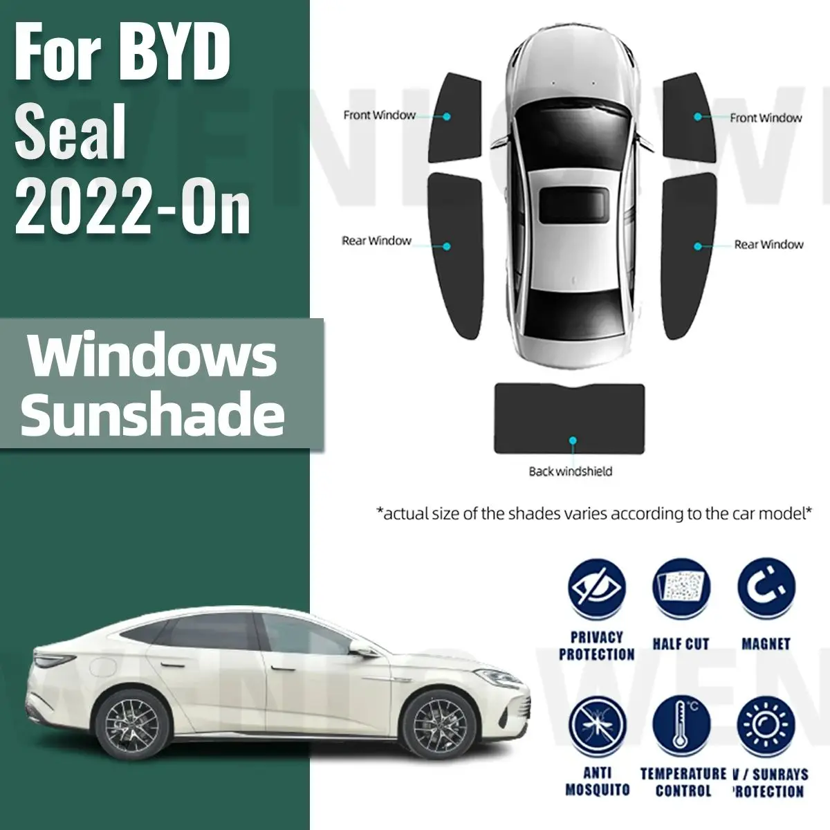 Для BYD Seal 2022 2023 2024 боковое детское окно солнцезащитный козырек магнитный