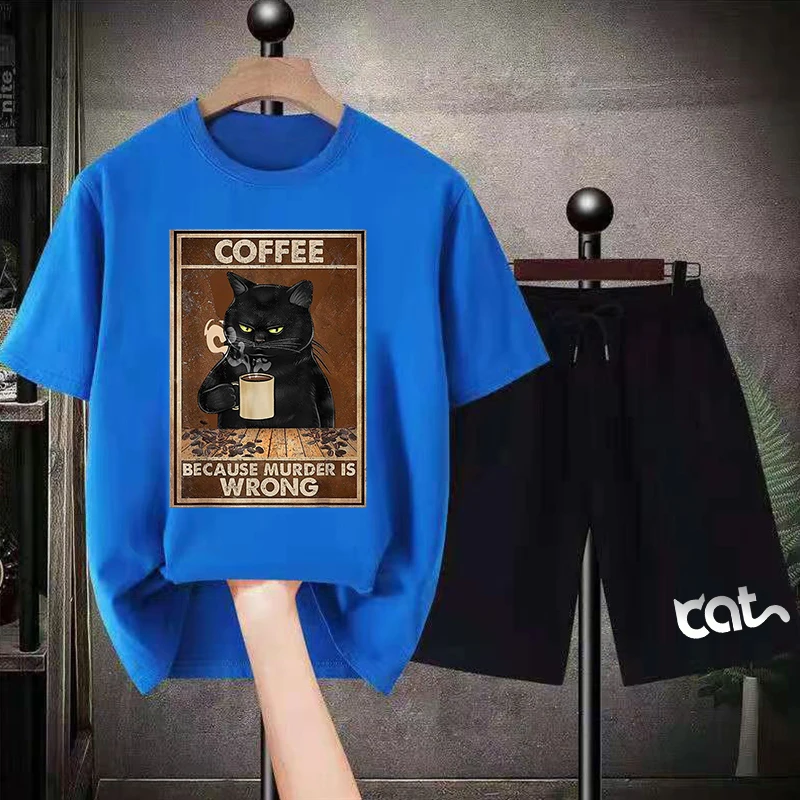 Murder Is Wrong Jogging Running Sports Outfit Pure Cotton Tracksuittwo Piece Set Man Sweat Suit Set New in Men's Sets