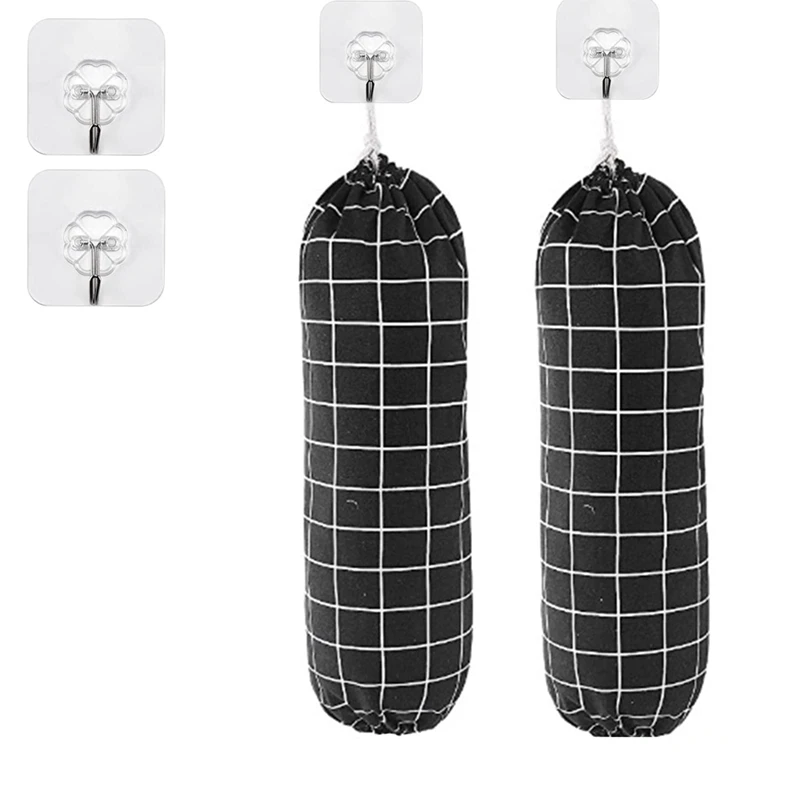 

Wall Mount Garbage Plastic Bag Organizer Bag Storage Dispenser Bag Holder For Kitchen Drawstring