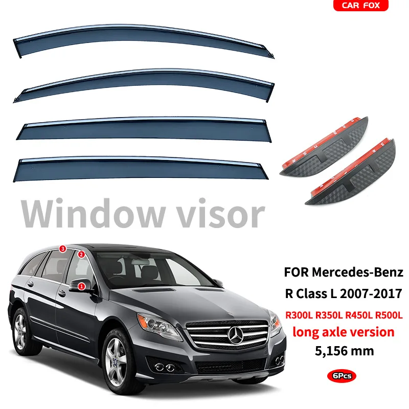 

For Benz R Class R350L R400L Window visor Weather Shield Side Window Deflector Car windshield weather shield Car accessories