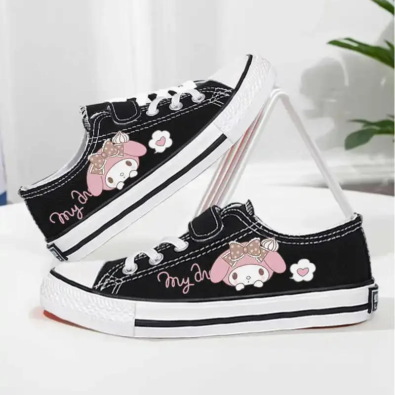 Светящиеся парусиновые туфли Sanrio Kawaii My Melody Cinnamoroll Pom PomPurin повседневная обувь на