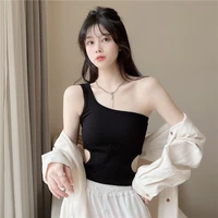 design sense hollow out with chest pad camisole top womens 2022 summer fashion show navel short tube top top women camisole