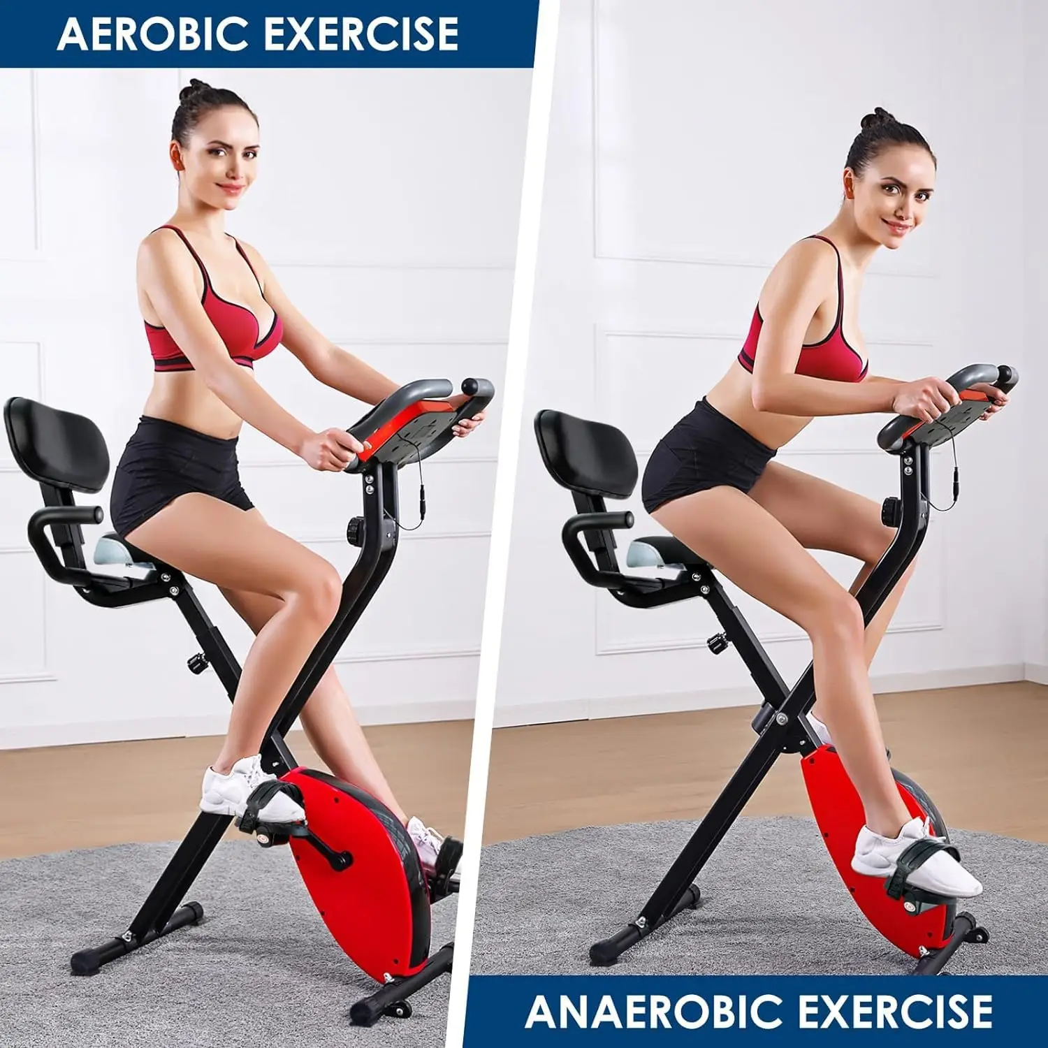 Складной велотренажер складной стационарный велосипед для фитнеса вертикальный