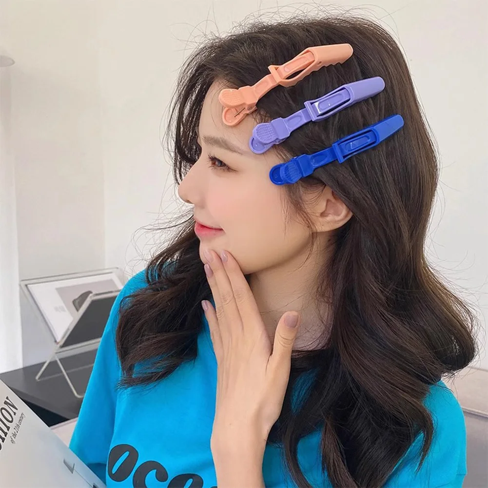 6 шт. красочные заколки для волос из кожи аллигатора зажимы парикмахерских