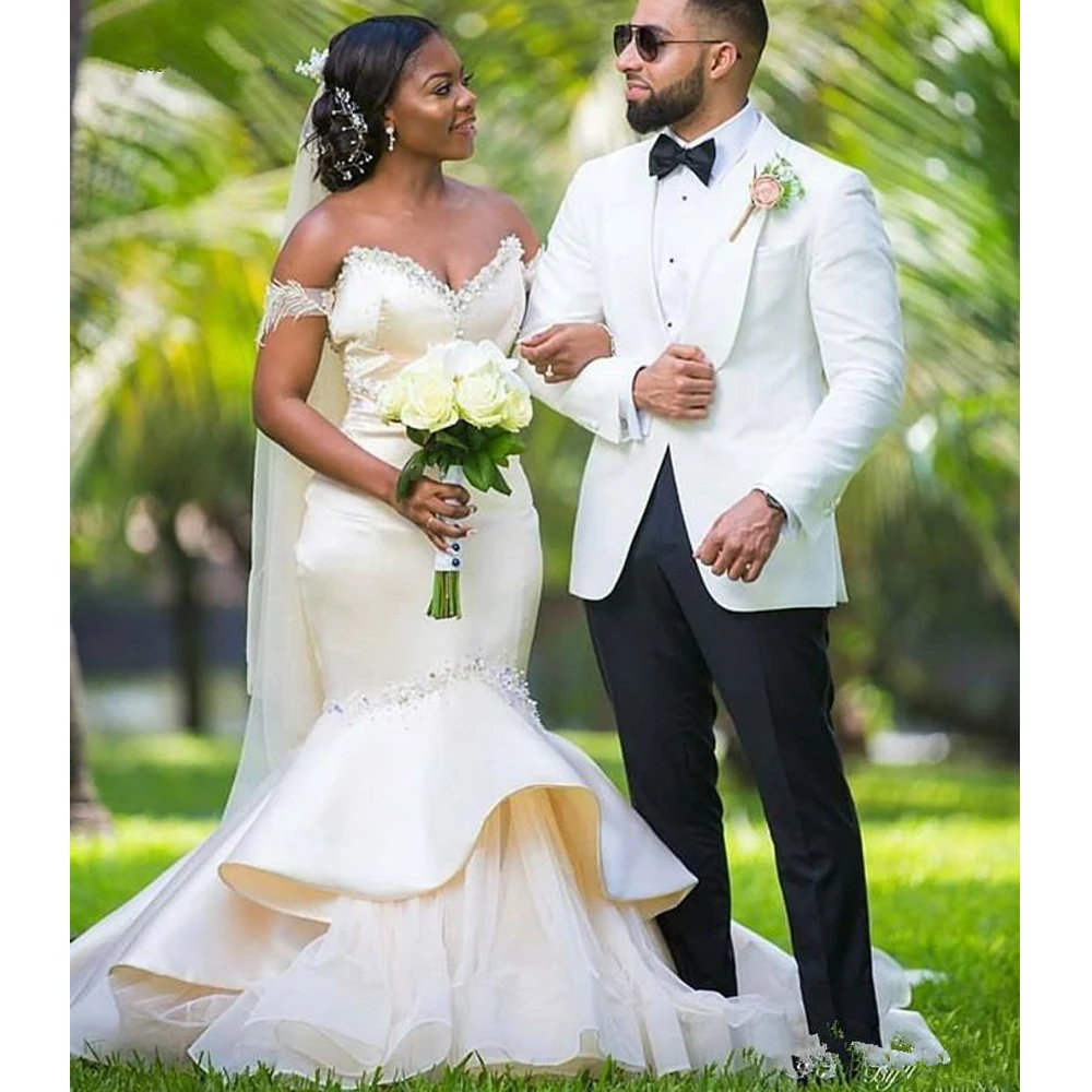 

2023 женское платье с открытыми плечами, атласное Тюлевое свадебное платье на заказ, свадебные платья, сексуальные платья невесты с открытой ...