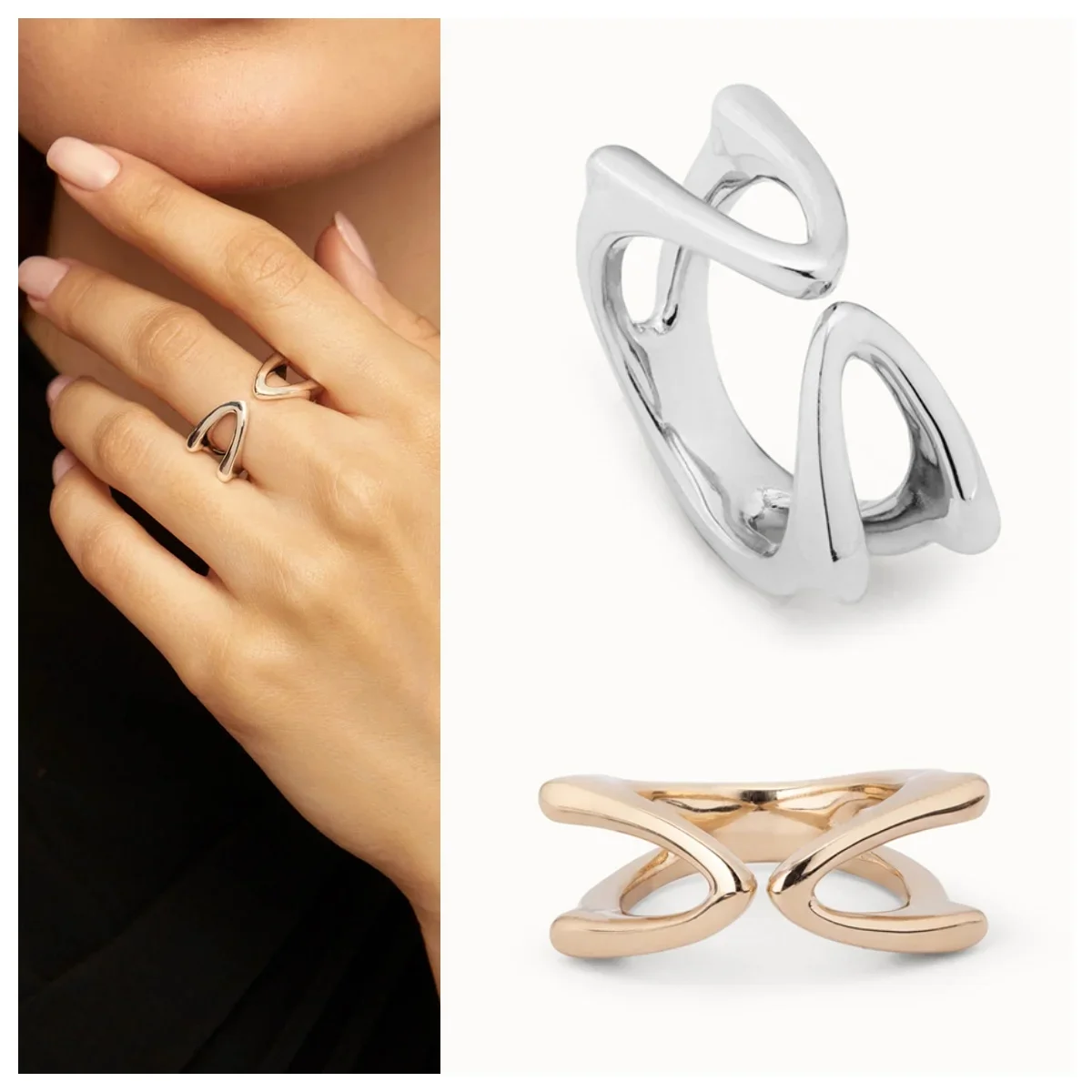 Роскошное европейское и американское модное минималистское кольцо с буквой X