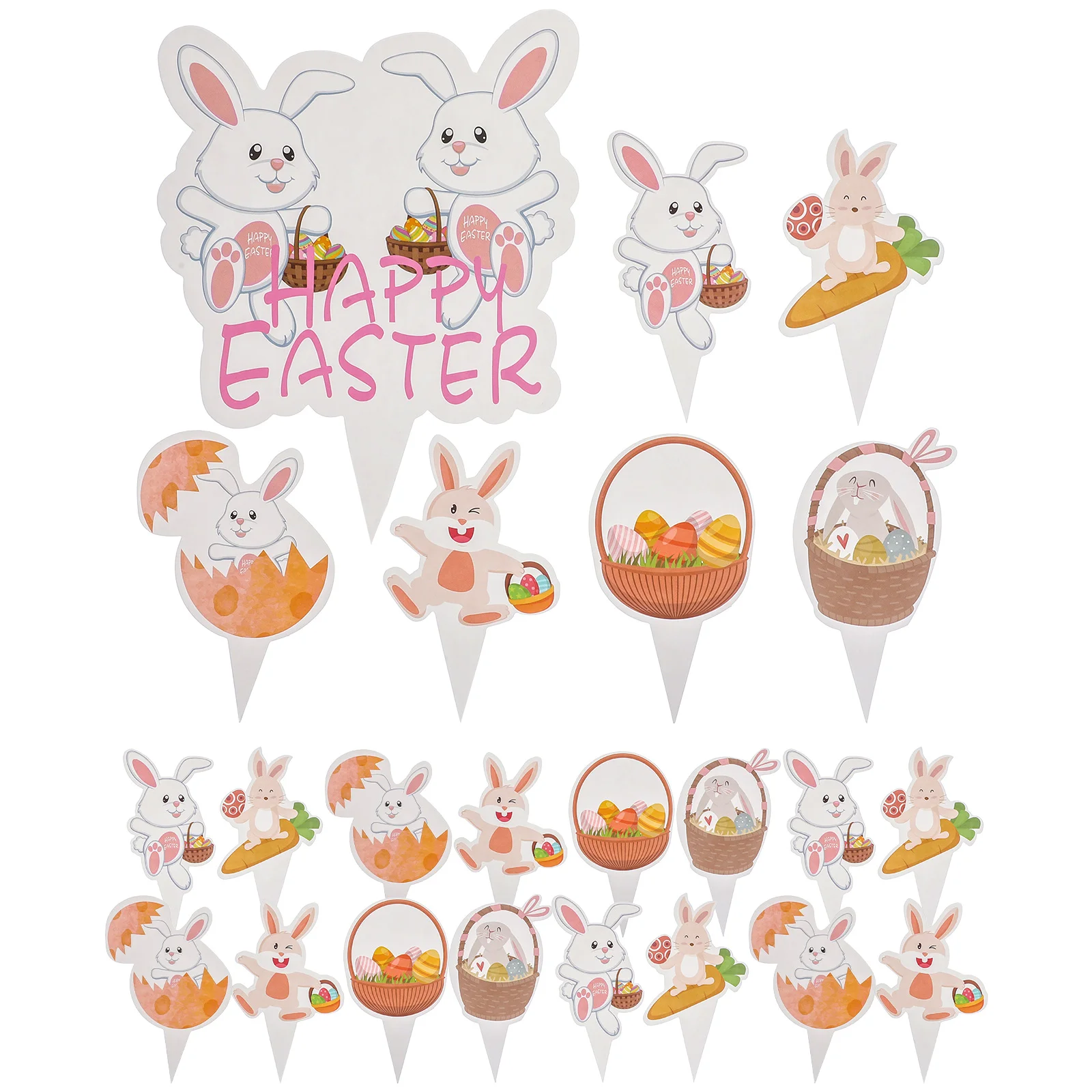 

Cupcake Easter Bunny Picks Ornaments Rabbit Shaped Adorable Insert Decorative Decors Birthday Decorations