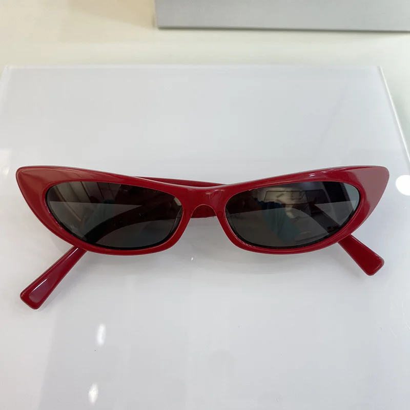 

Narrow Triangle Leopard Cat Eye Retro Sunglasses PK MJ 216 Women Men blue 2022 New Thin Frame Streetwear Fashion Eyewear Oculos