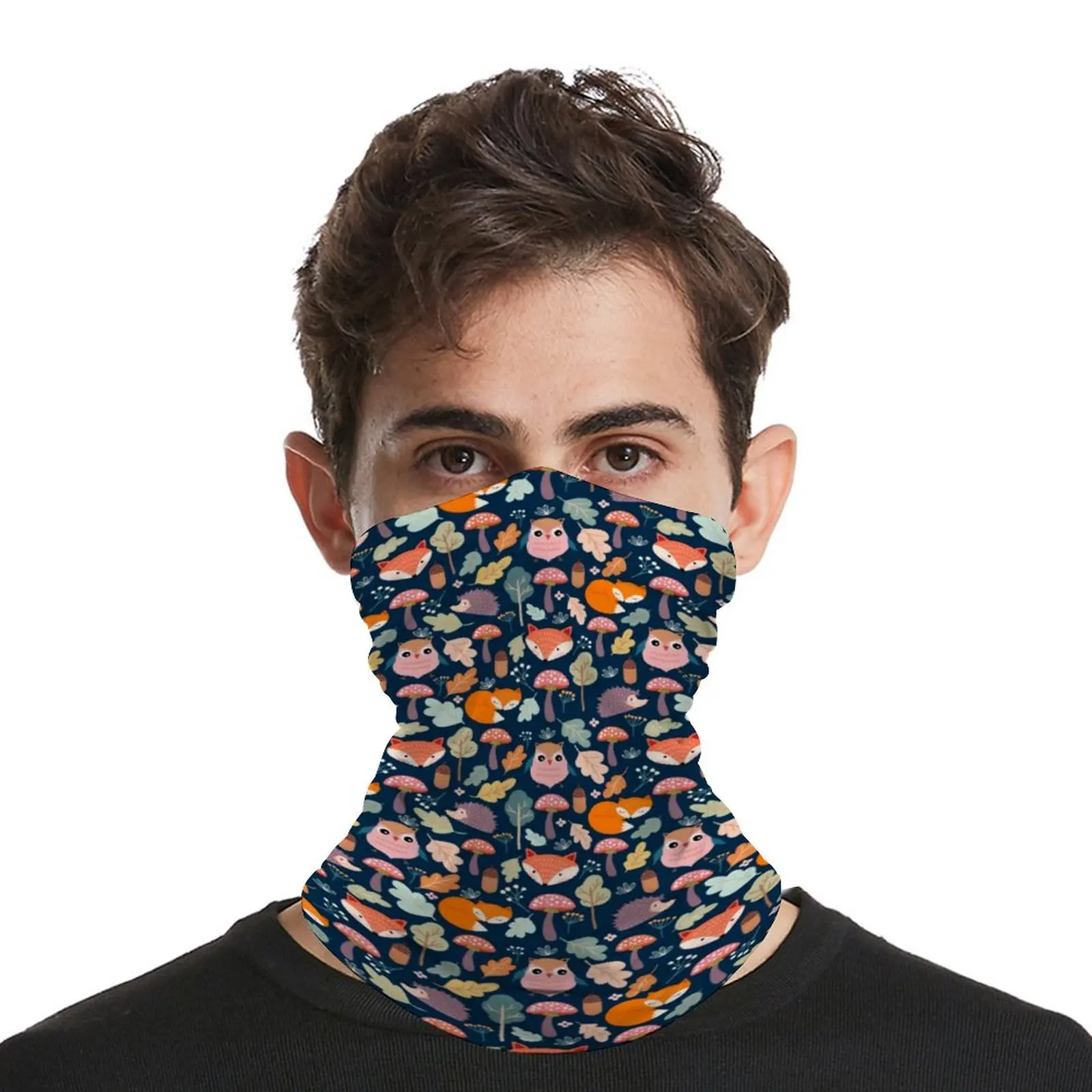 

Cute Fox Print Bandana Wild Animal Mush Floral Motorcycle Magic Neck Gaiter Windproof Unisex Head Wrap