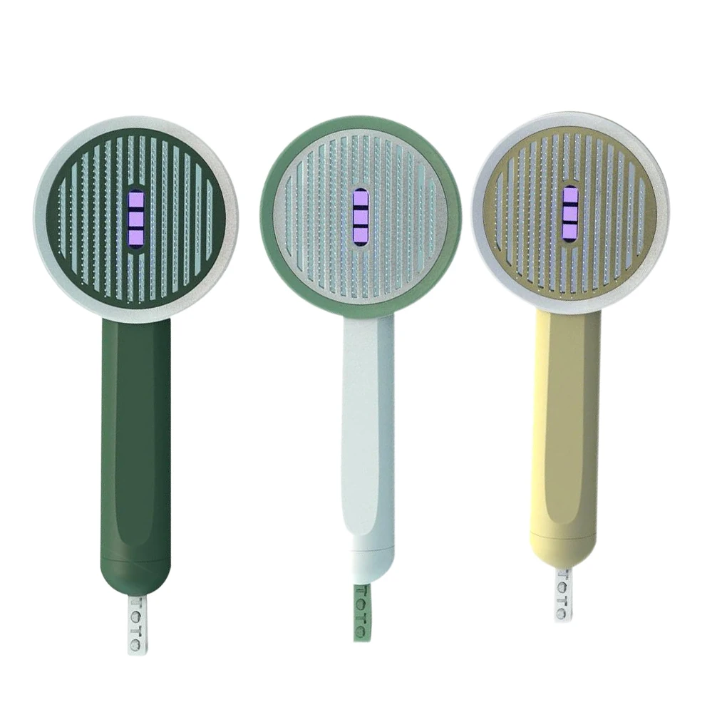 

Электрическая щетка для груминга домашних животных, ручная расческа для вычесывания и удаления волос, на батарейках, с функцией очистки