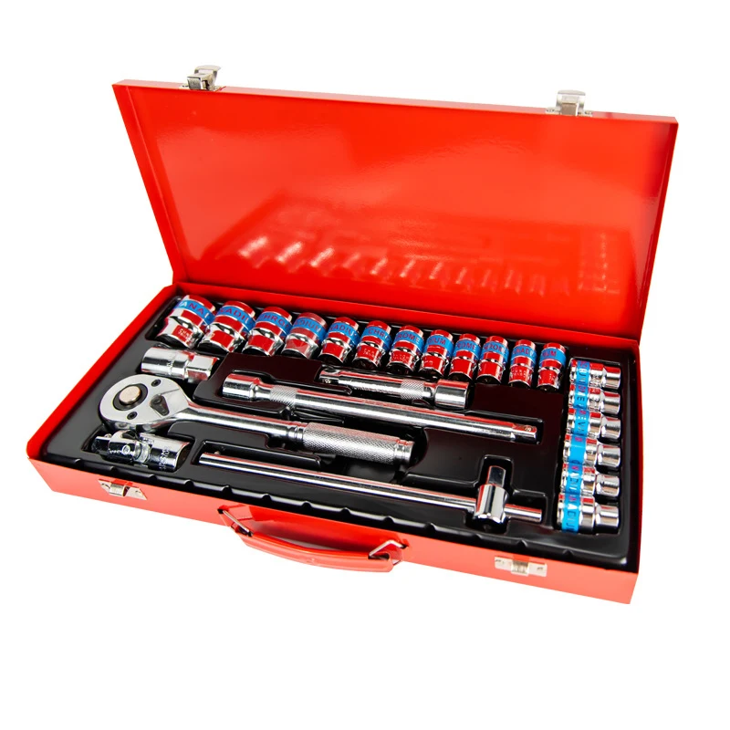

24PCS Socket Wrench Manganese Phosphate Combination Auto repair Hardware Tool Set