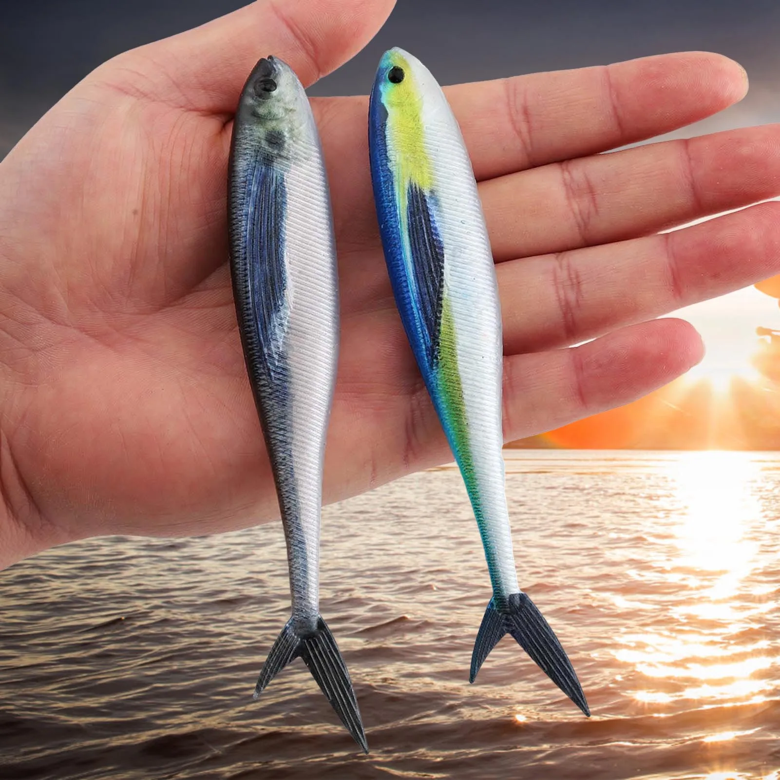 2 шт. мягкие рыболовные приманки с 3D принтом