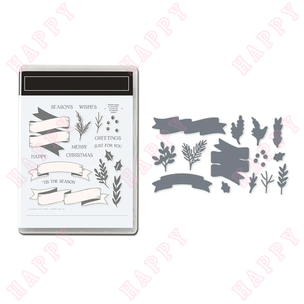 

Christmas 2022 Arrival New Bandages Bind Some Flowers and Plants Metal Cutting Dies and Stamp Scrapbook Diy Decoration Card Mold