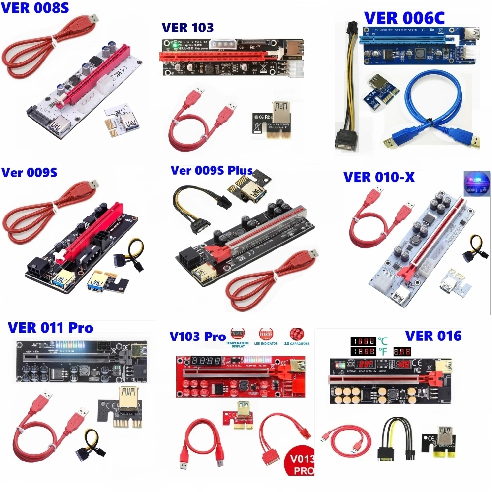 PCI-E PCI E Express 1X до 16X карта расширения Райзера SATA 15 контактов 6 4 контакта 3 источника