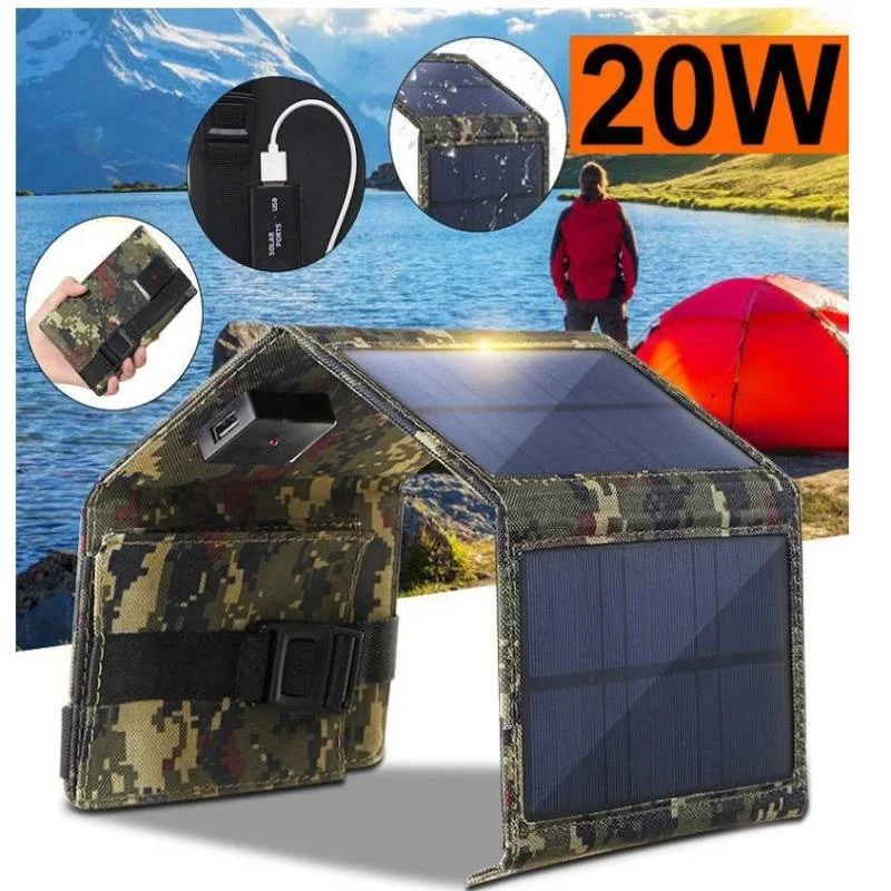 

10W solar panel folding bag solar charger Outdoor travel waterproof solar charge folding electric bag
