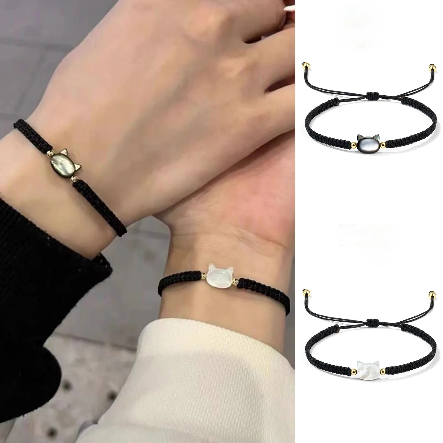 1 шт. браслеты из натурального лунного камня с обсидианом браслет ручной работы