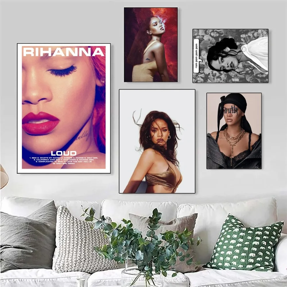 Горячая Певица R-RIHANNAS Плакат Без Рамки Крафт-бумага Художественная Наклейка Для