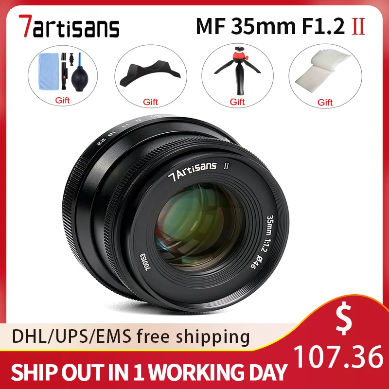 

7Artisans 35mm F1.2II Prime Lens for Sony E/Fuji/M43/ Canon Eos-m/Nikon Z Mount Micro-Single Camera A6500 A7 M100 Free Shipping