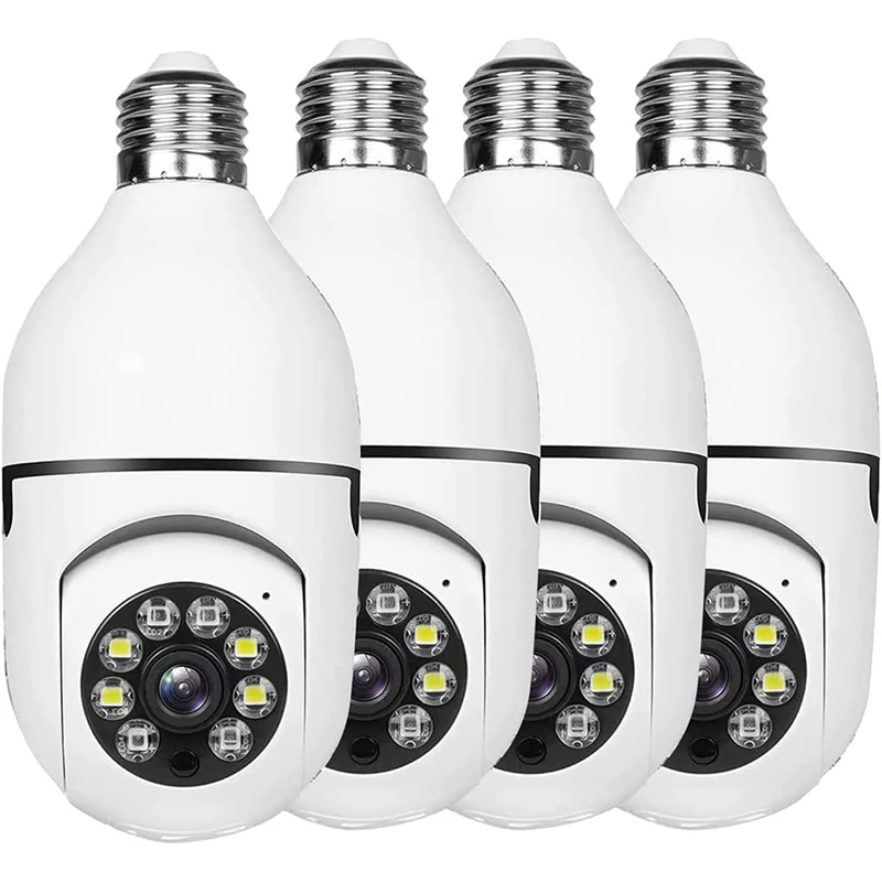 4 Piece Light Bulb Security Camera Outdoor 2.4G Wifi Light Socket Security Camera Light Bulb Cameras