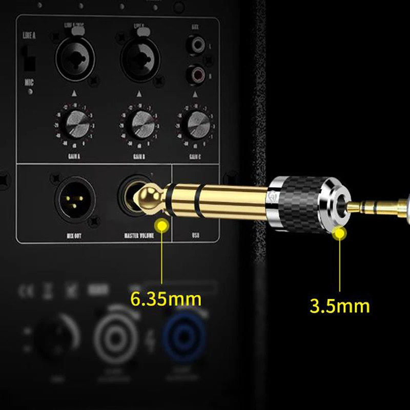 

6.35mm To 3.5mm Audio Converters 1/4" 1/8" Male Female Connectors 6.35 to 3.5 Jack Headphone Adapter Connector Stereo Plug