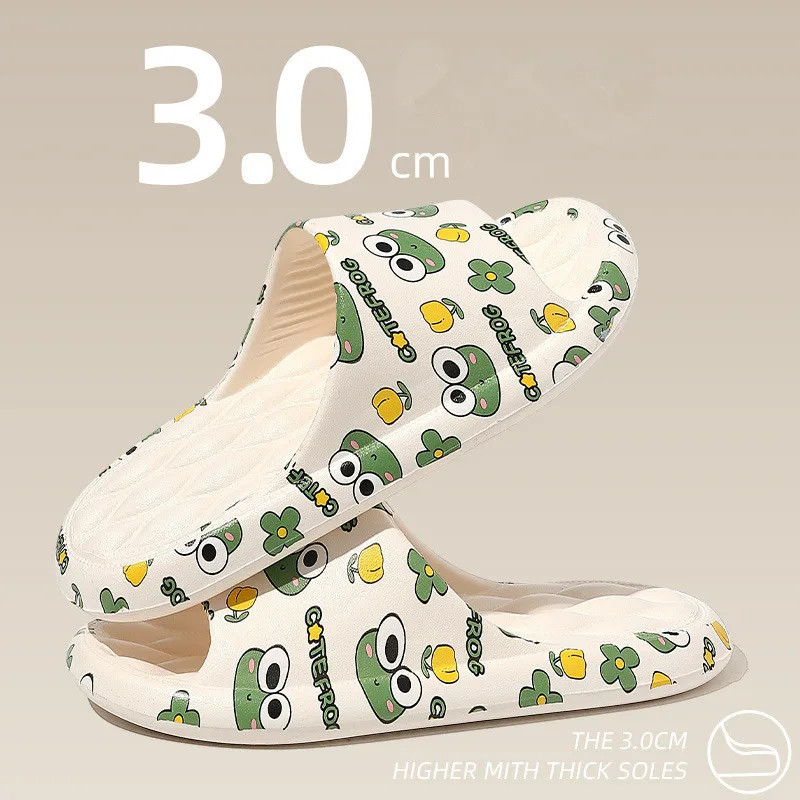 New Fashion Sandals Women Thick Platform Slippers Soft Sole EVA Non-Slip Home Bathroom Slides Men Summer Flip Flops Beach Shoes