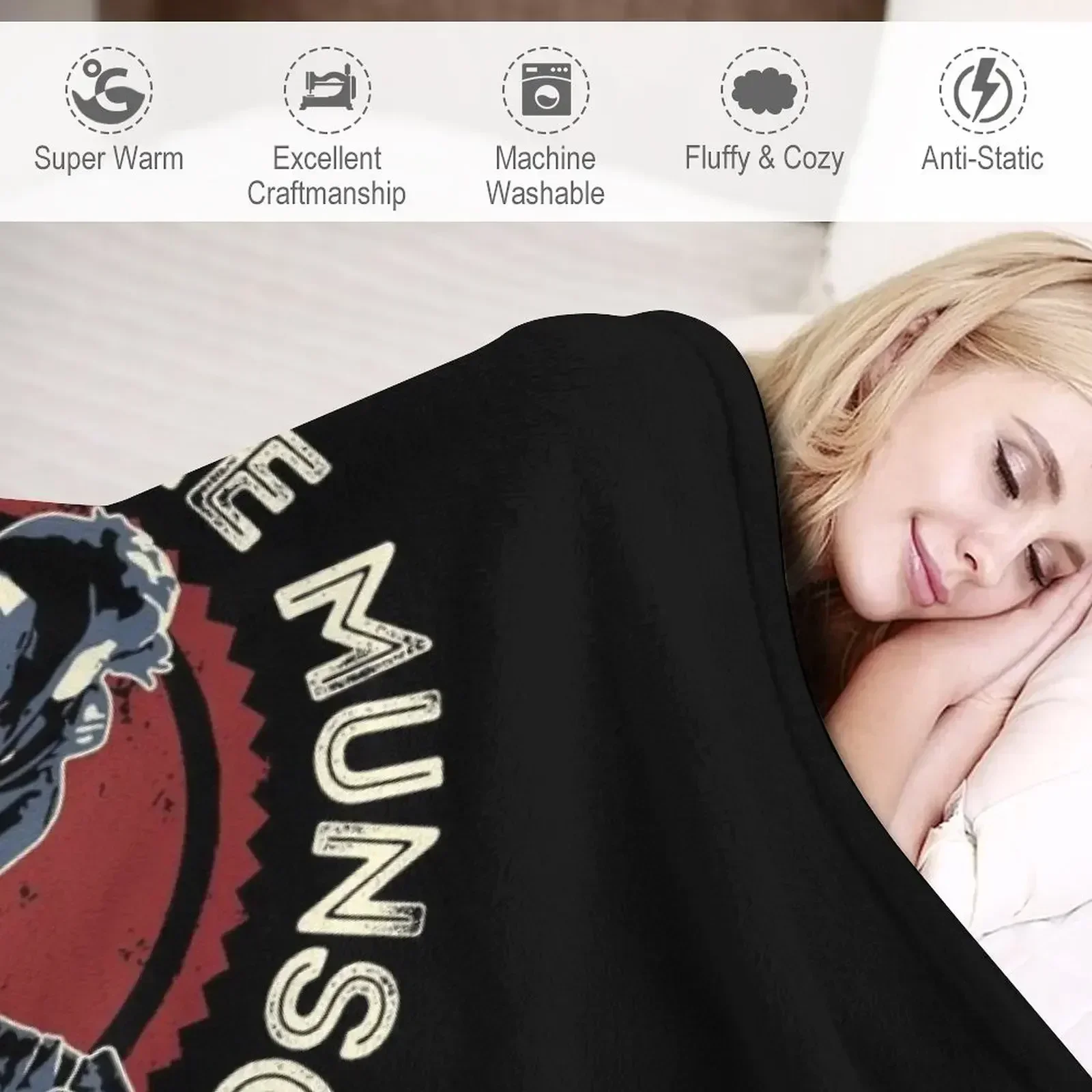 Одеяло Eddie Munson Guitar Fan Club покрывала на кровать лохматое для дивана тонкие роскошные