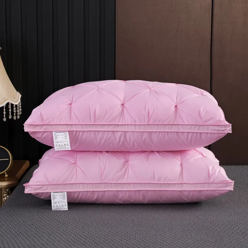 3D подушки из гусиного пуха с хлебом складками роскошные защитные для шеи и