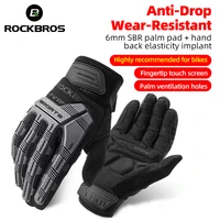 rockbros cycling gloves autumn winter windproof sbr touch screen bike gloves mtb breathable full finger shockproof sport gloves