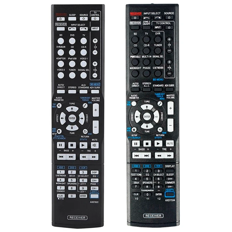 

2 Pcs Black Replace Remote Control: 1 Pcs Pro Axd7622 & 1 Pcs Axd7534