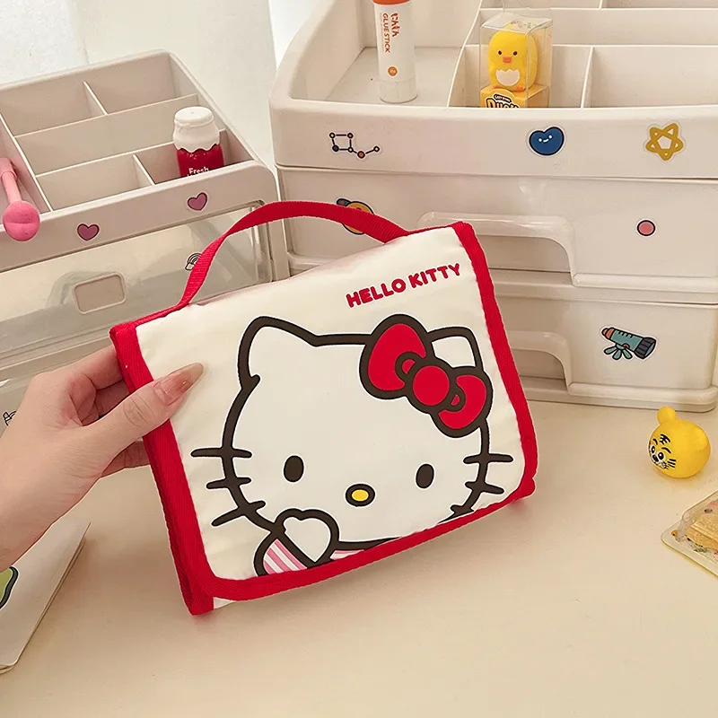 Sanrio складная косметичка Hello Kitty большой емкости мультяшный пенал милый дорожный
