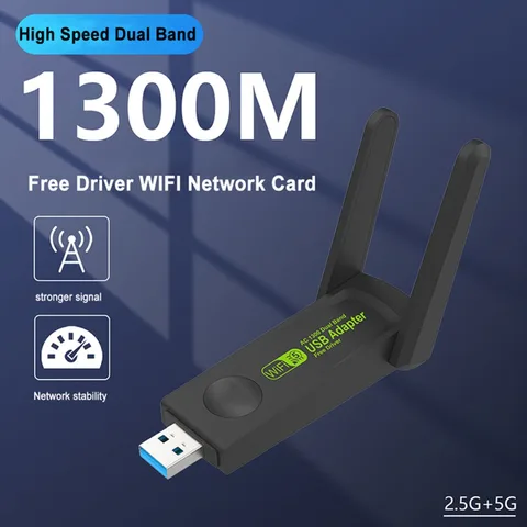 BGGQGG беспроводной Wi-Fi адаптер 1300 Мбит/с 2,4ГГц