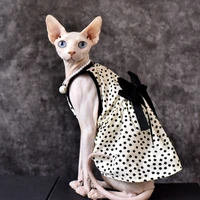 classic small black skirt for sphynx cat summer thin pet necklace sleeveless sphinx hairless cat clothes dresses for cats