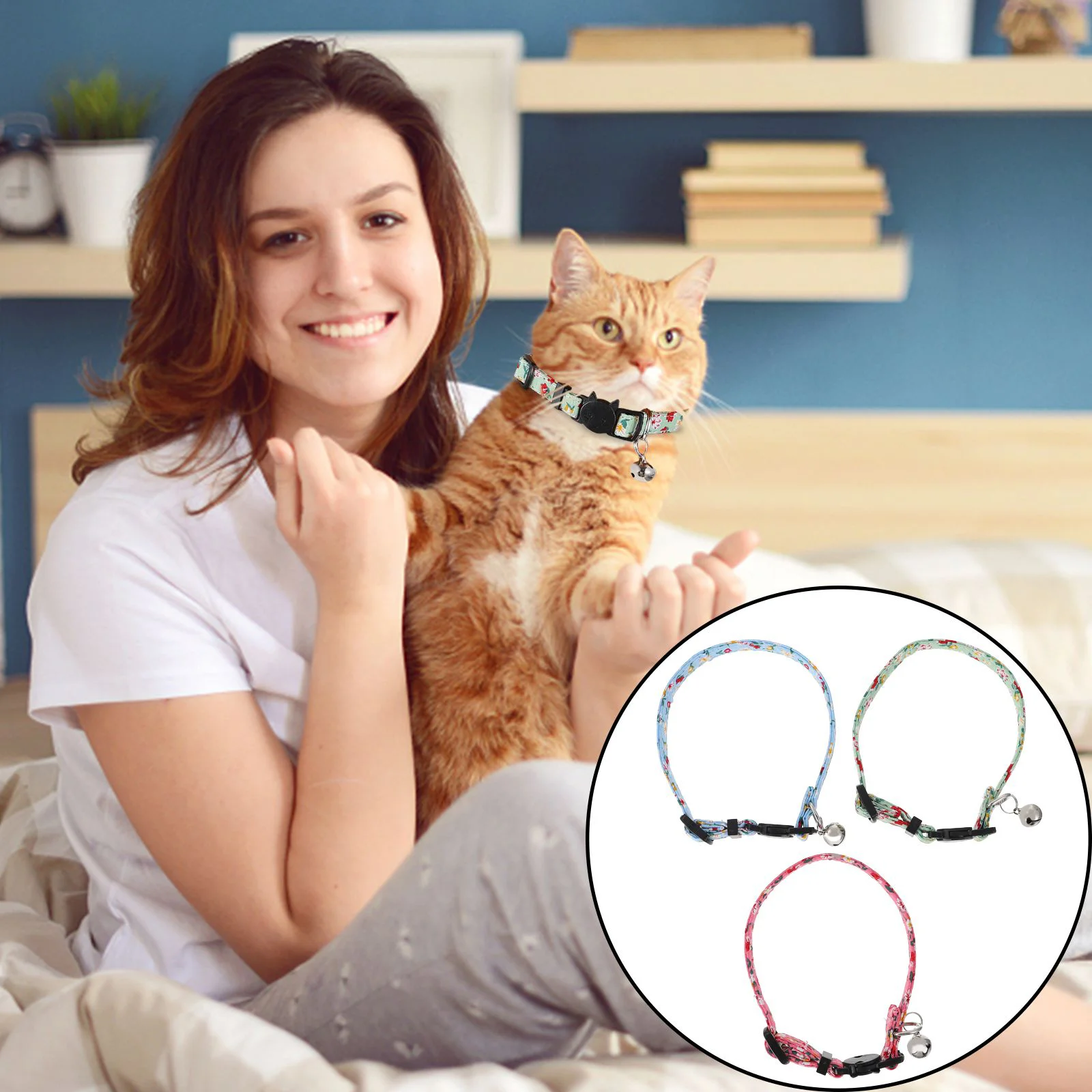 

3pcs Pet Pendant Collar Pet Bell Necklace Pet Neckchain Adjustable Kitten Collar