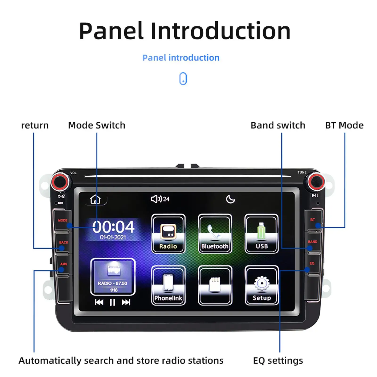 

Bluetooth автомобильный радиоприемник AUX in WiFi для сенсорного экрана 9083