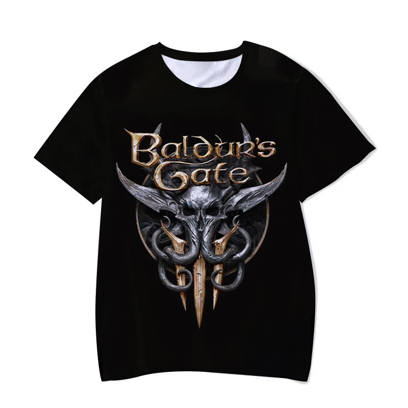 

Новые футболки Baldur's Gate 3, уличная одежда с 3D принтом для игры, мужская и женская модная футболка большого размера с коротким рукавом, Детские футболки, топы, одежда
