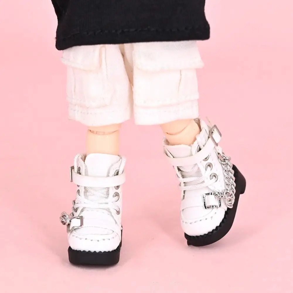 1 пара высоких кукольных сапог Obitsu 11 с металлической цепочкой мини-1/12 Bjd кожаные