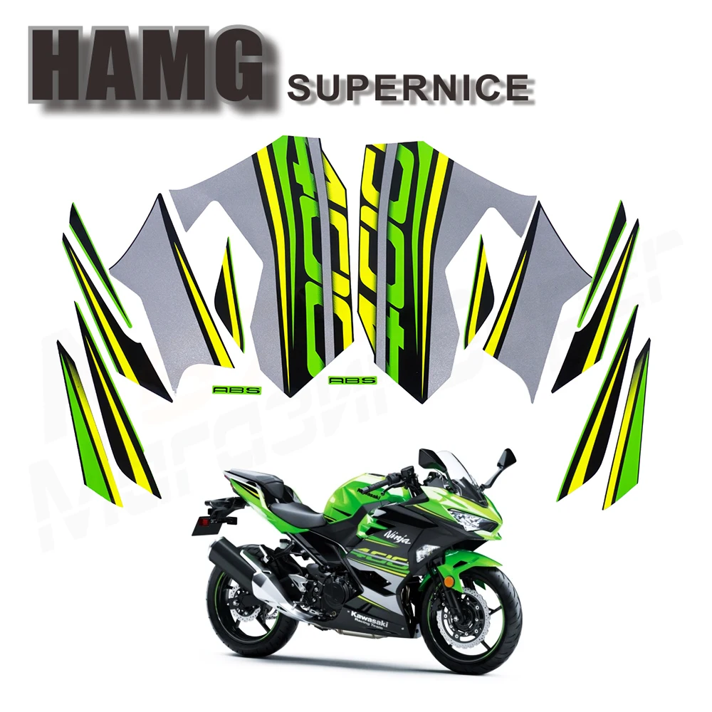 

Новинка, подходит для Kawasaki Ninja400 Ninja 400 R, обтекатель, Набор наклеек, аппликация, наклейка на мотоцикл, гоночный стикер Ninja400 2018