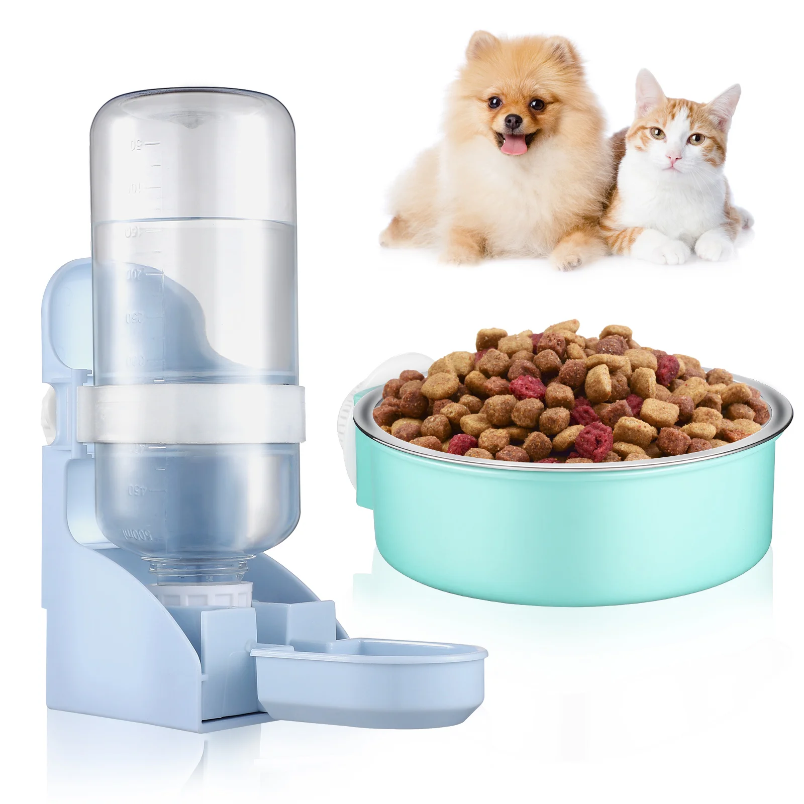 

Water Bowl Pet Dog Bottle Dispenser Feedercat Crate Automaticgravity Rabbit Cage Hamster Guinea Drip Autowatererfeeding