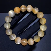 12 3mm natural yellow white rabbit rutilated quartz clear round beads bracelet cat eye women men colorful rutilated aaaaa