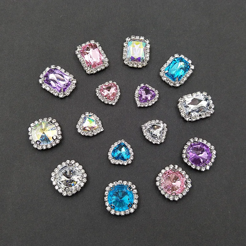 

5Pcs Glitter Color Love Crystal 3D Nail Art Decoration Luxury Charms Rhinestone Button For Nails Acrylic Claw Diamond Nail Parts